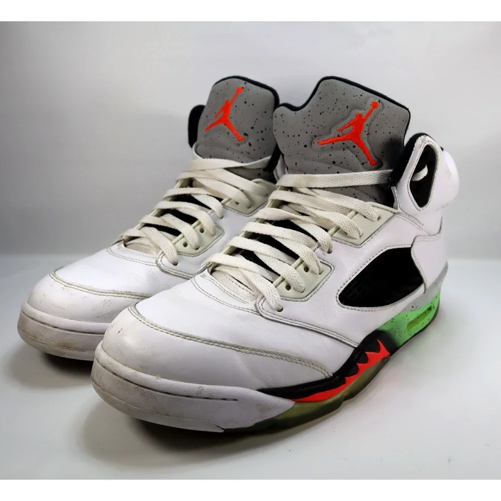 Nike Air Jordan 5 Retro Pro Stars White Green Men's Shoes Sneakers‎ Size 11.5